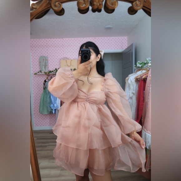 Pink Layered Ruffle Dress - Picture 2 of 2
